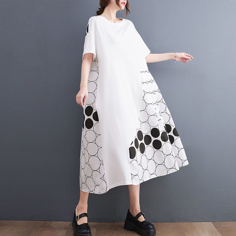 Kerra Loose Fit Circles Print Dress