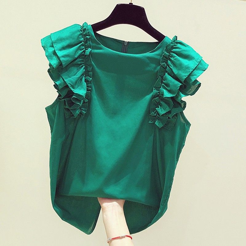 Side hot sale ruffle top