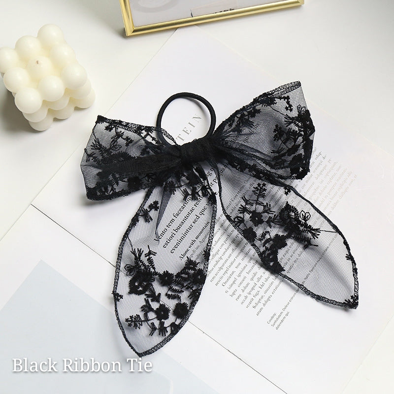 Embroidery Lace Ribbon Hair Tie and Hair Clip