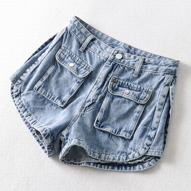 Pocket High Waist Denim Shorts