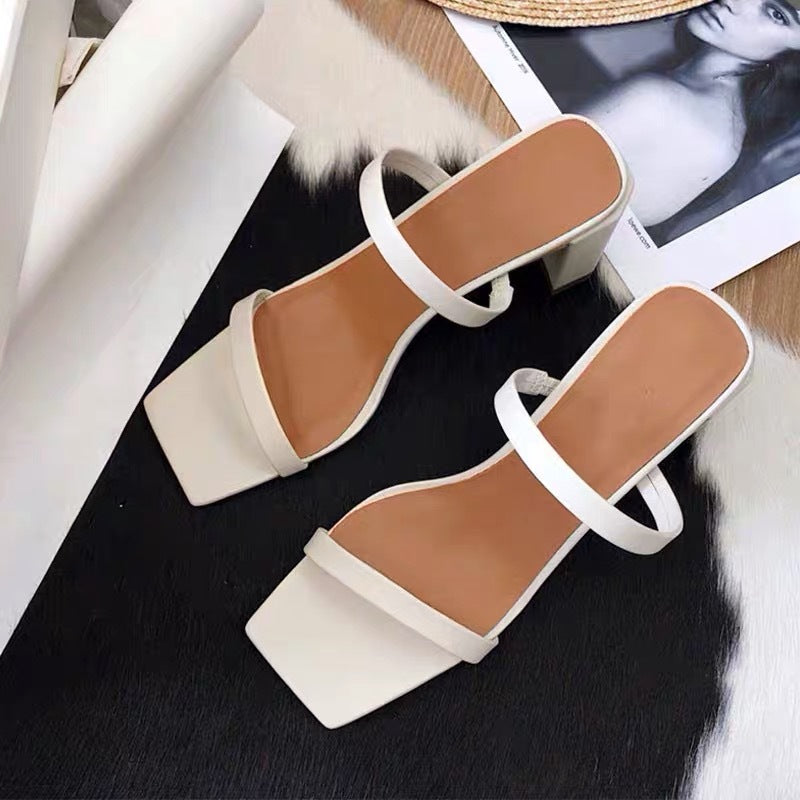 Strappy Open Toe Block Heel Sandals