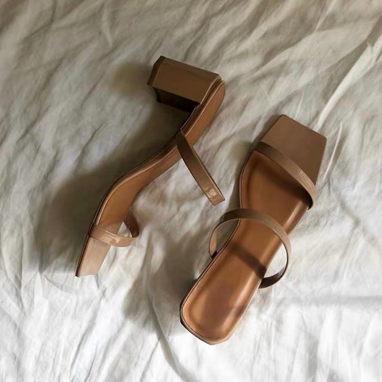 Strappy Open Toe Block Heel Sandals