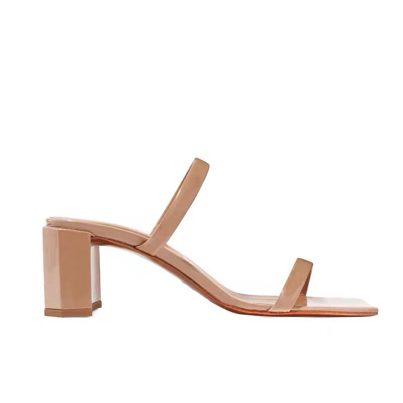 Strappy Open Toe Block Heel Sandals