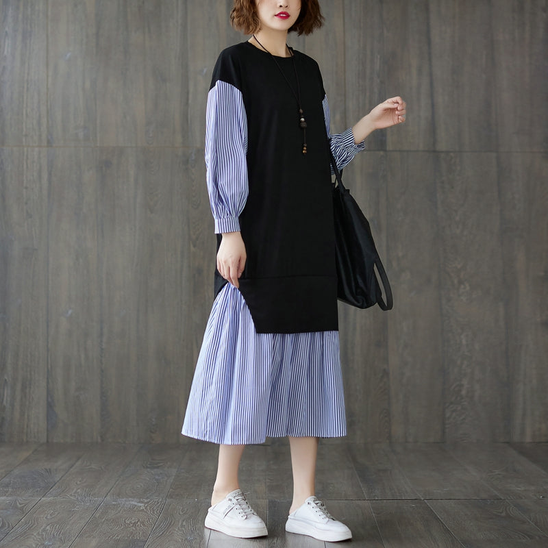 Bernita Contrast Long Sleeve Dress