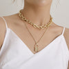 Thick Chain Lock-Shaped Necklace
