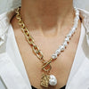 Pearl Pendant Chain Necklace