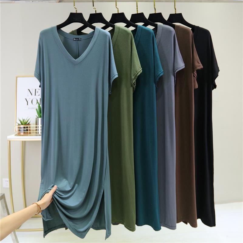 Modal Short Sleeve V-Neck Dress