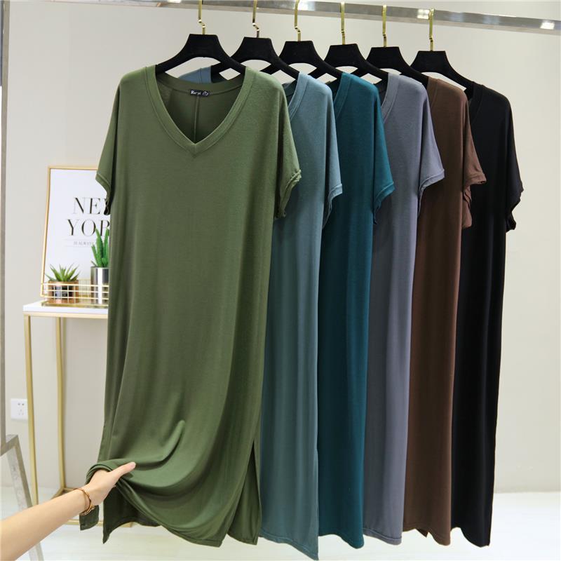 Modal Short Sleeve V-Neck Dress