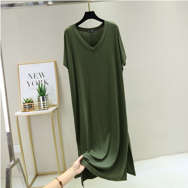 Modal Short Sleeve V-Neck Dress