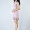 Cheongsam Lace Pleated Hem Dress