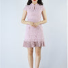 Cheongsam Lace Pleated Hem Dress