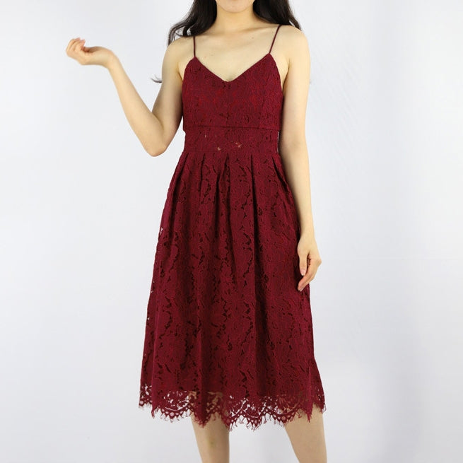 Spaghetti Lace V-Neck Dress