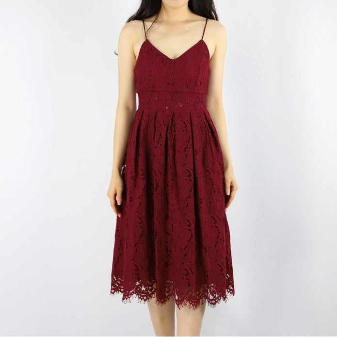 Spaghetti Lace V-Neck Dress