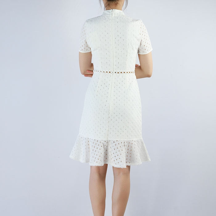 Cheongsam Eyelet Mermaid Dress