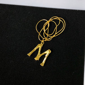 Alphabet Initial Snake Bone Chain Necklace