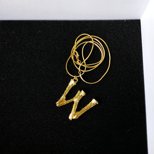 Alphabet Initial Snake Bone Chain Necklace