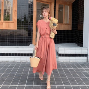 Loose Fit Belted Casual Dress
