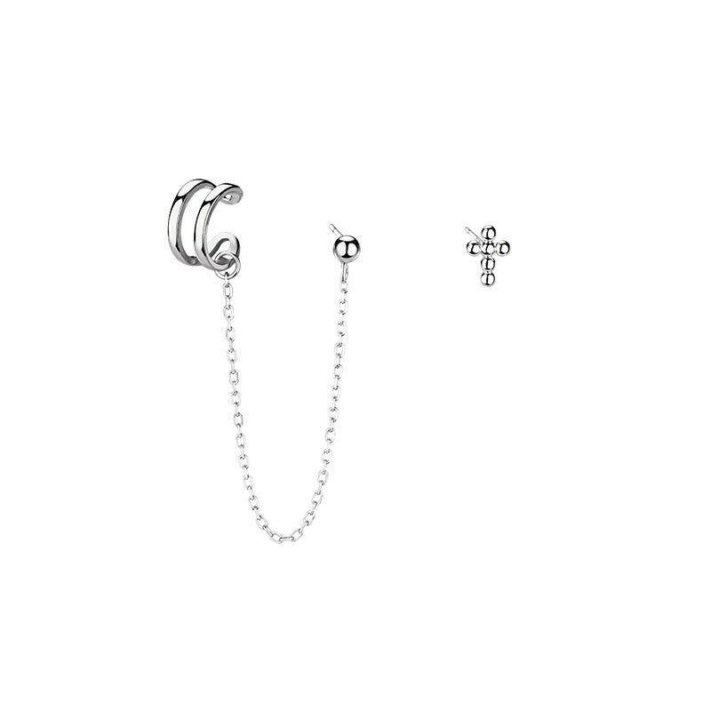 Cross Asymmetric Ear Cuff