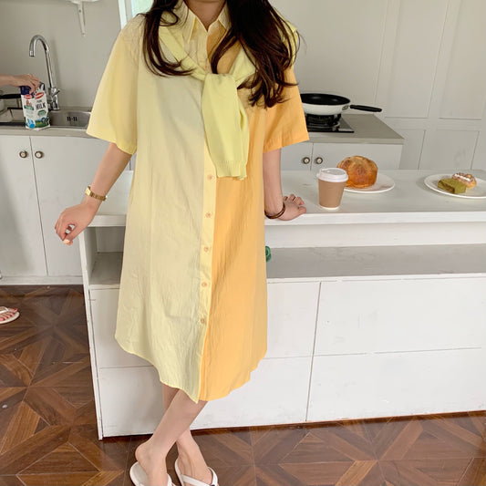 Freesia Contrast Shirt Dress