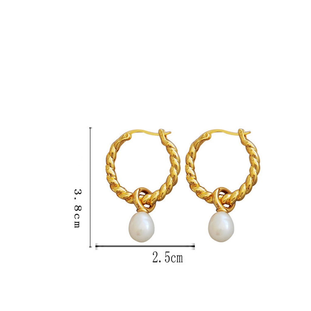 Ava Pearl Hoop Earrings