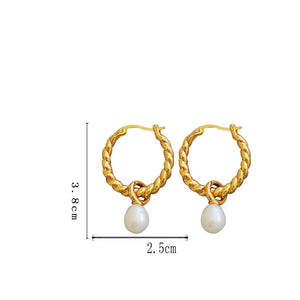 Ava Pearl Hoop Earrings