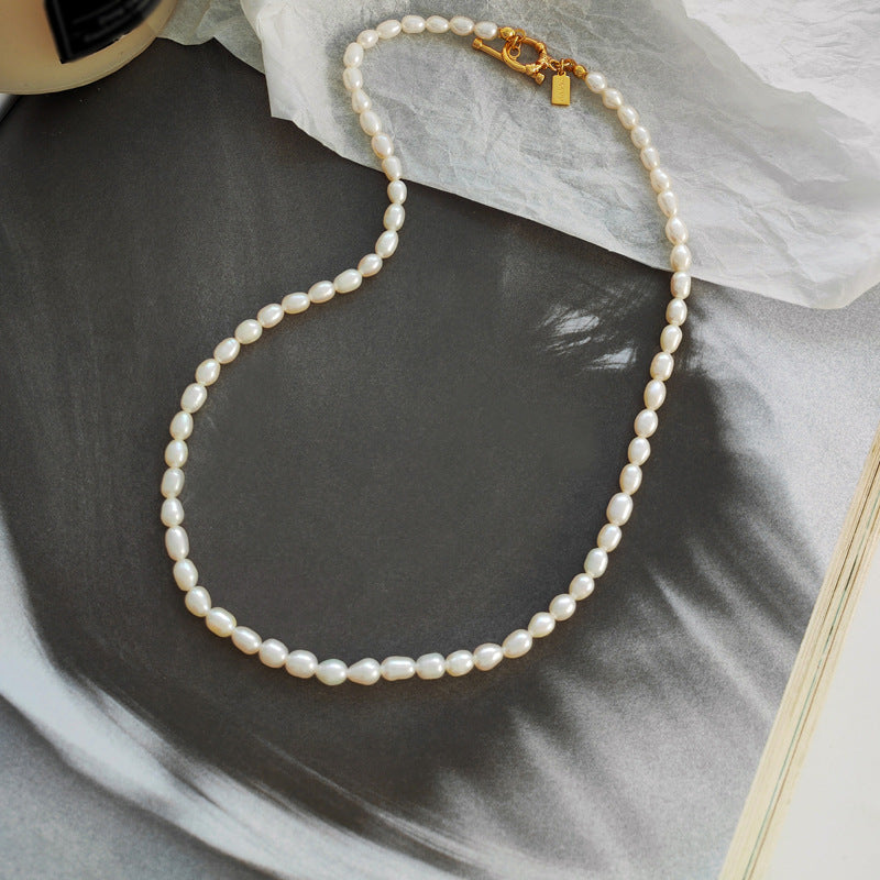 Ayana Pearl Necklace With T-Bar Detail