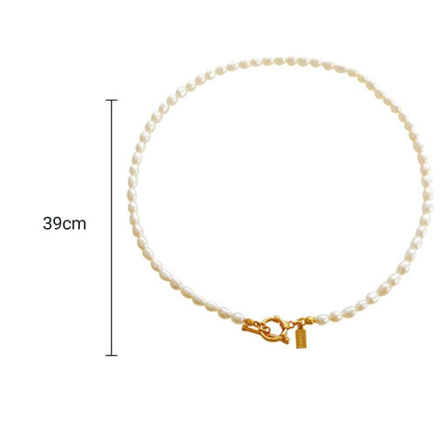 Ayana Pearl Necklace With T-Bar Detail