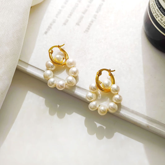 Cara Detachable Pearl Hoop Earrings