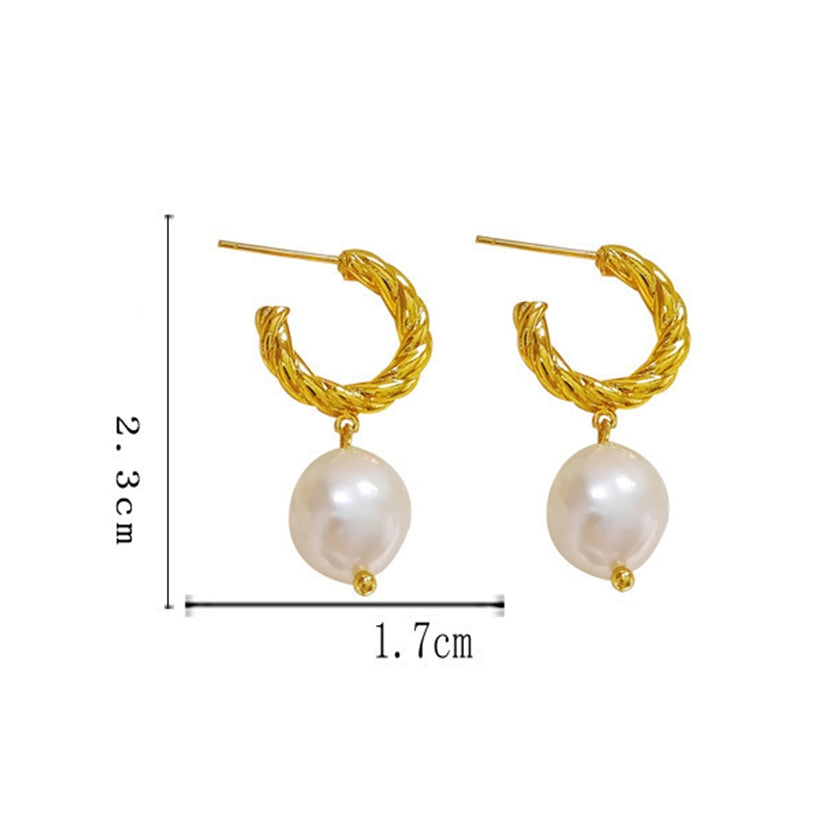 Dawn Pearl Drop Hoop Earrings