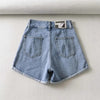 Gabriella Front Placket High Waist Denim Shorts