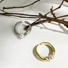 Reva Freshwater Pearl Irregular Metal Matte Ring