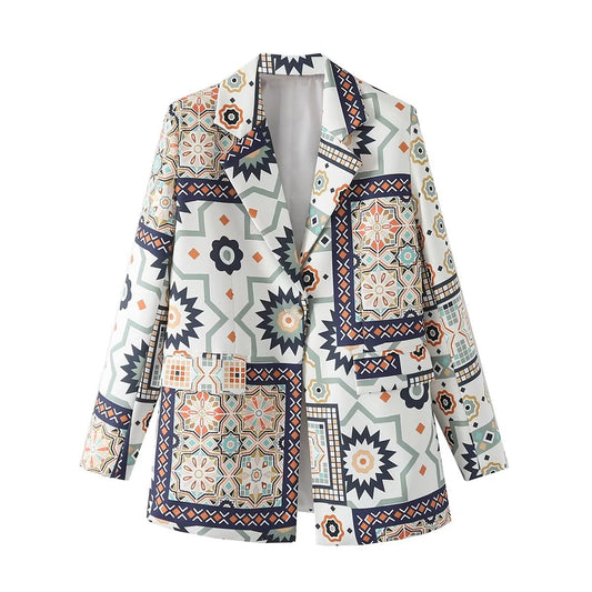 Remi Tiles Print Blazer