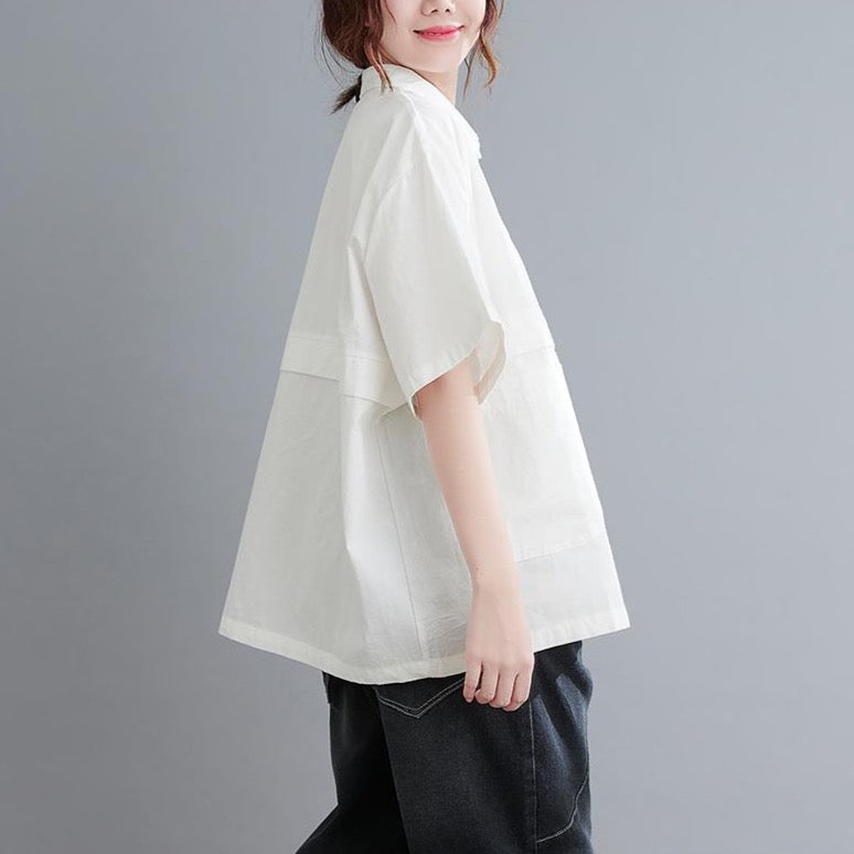 Meda Oversized Button Down Blouse