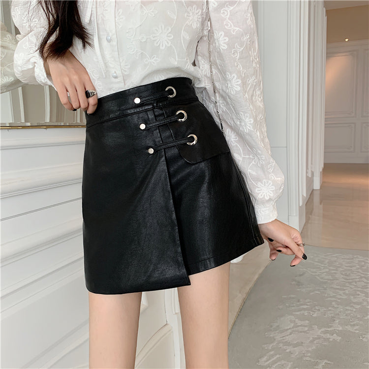 Bonnie PU Leather Skort