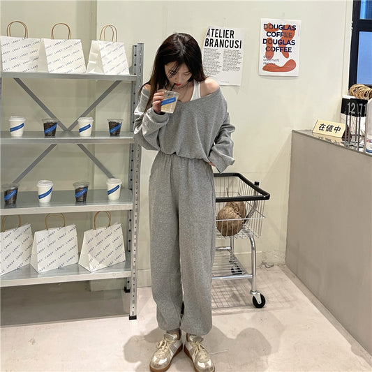 Jenn Fake 2pcs Casual Jogger Set