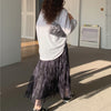 Eman Dyed Long Pleated Skirt