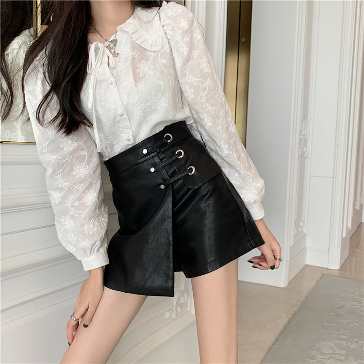 Bonnie PU Leather Skort