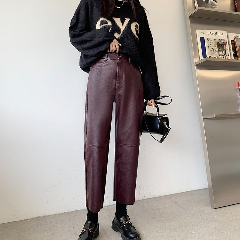 Ayeong PU Leather Pants