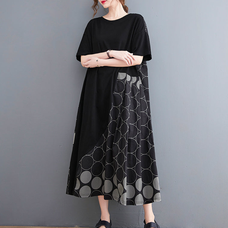 Kerra Loose Fit Circles Print Dress