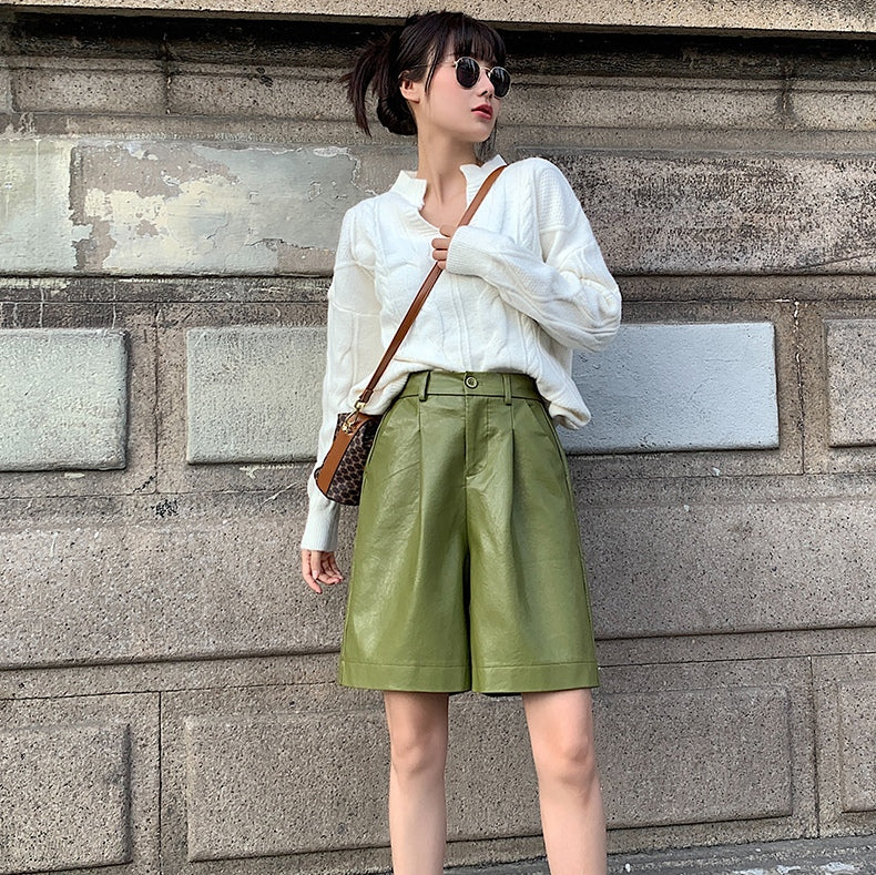 Bora PU Leather Bermudas