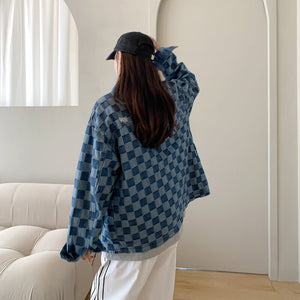 Heath Checkered Denim Jacket