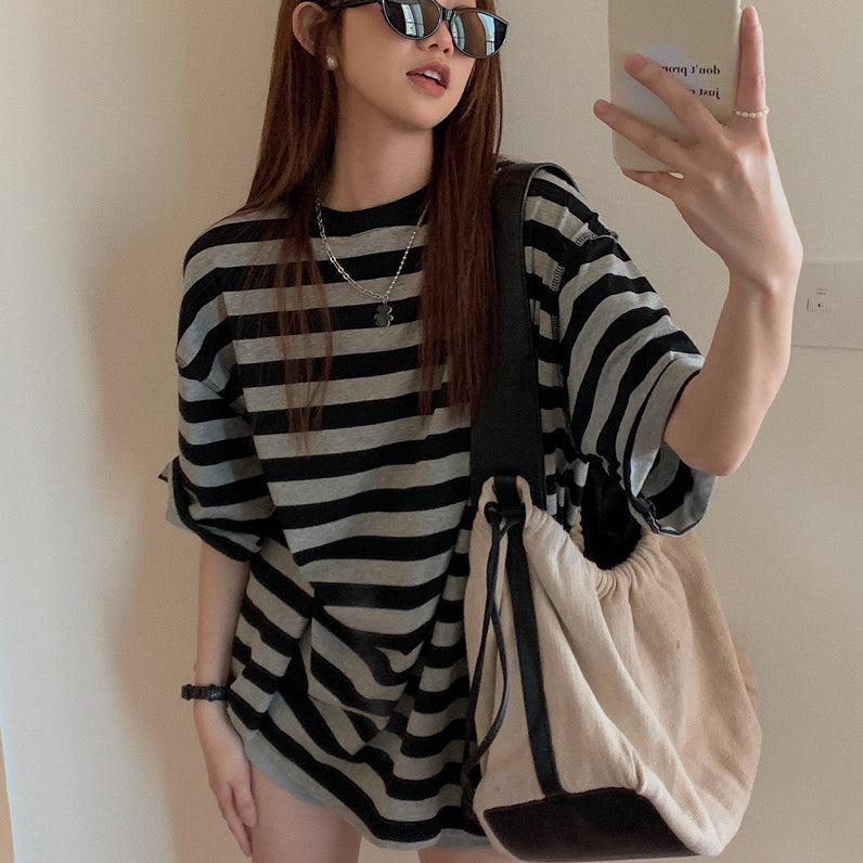 Rozi Essential Oversized Striped Shirt