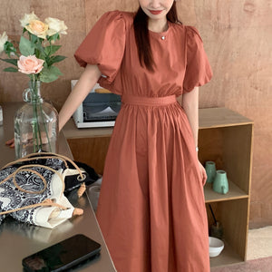 Shamin Backless Puff Sleeve Dress