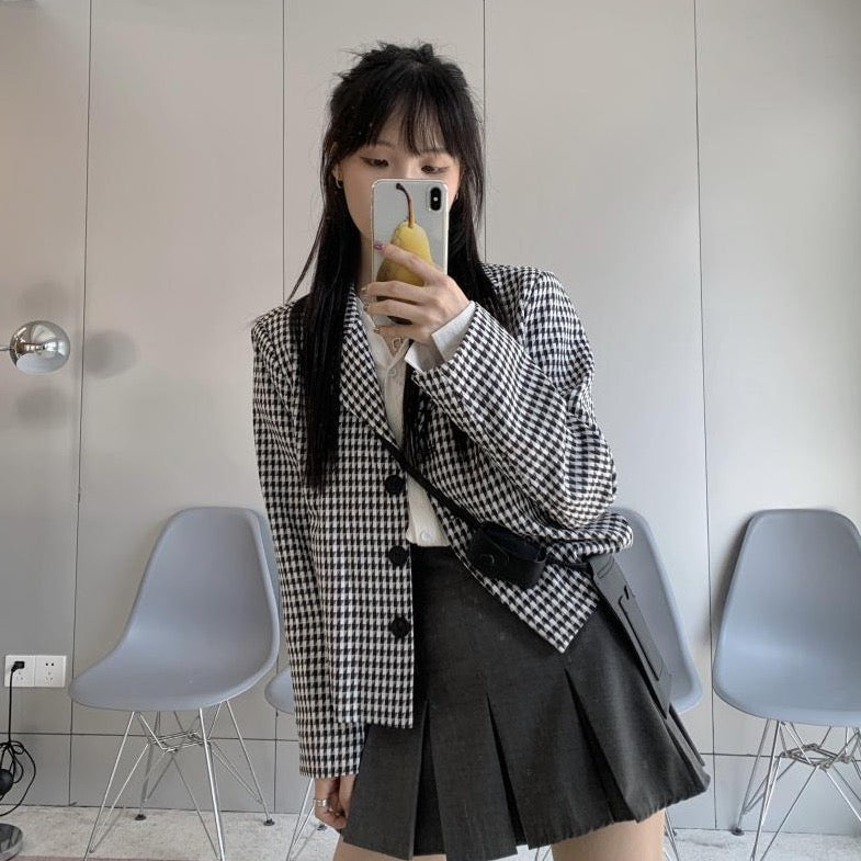 Essie Checkered Blazer Jacket