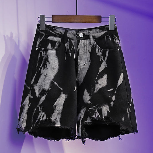 Mira Abstract Denim Shorts