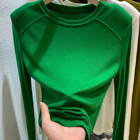 Karan Shoulder Padded Knit Long Sleeve Top