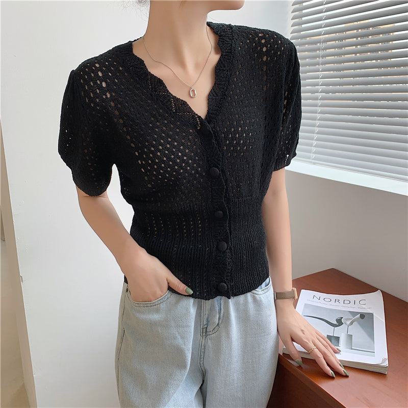 Molly Knit Button Down Top