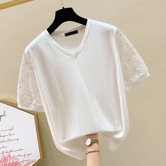 Nellie Sequin V-Neck Tee