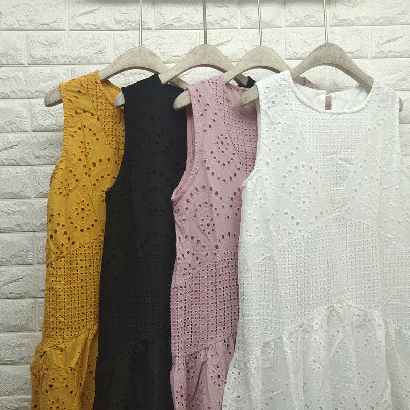 Sleeveless Eyelet Dress