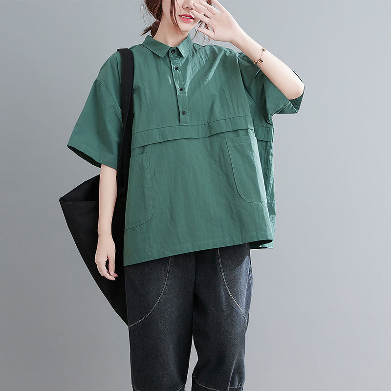 Meda Oversized Button Down Blouse